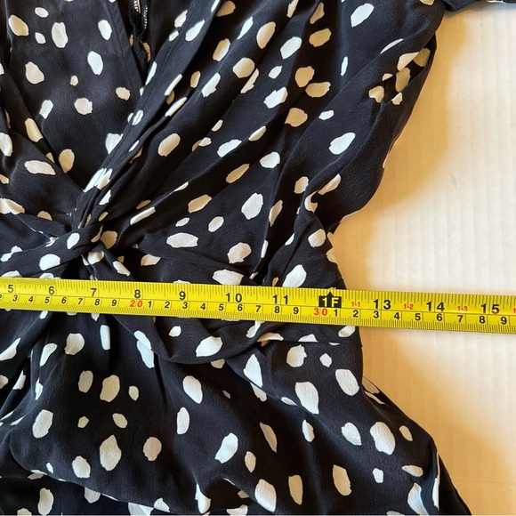 AMOUR VERT Sz XS Fantasia Washable 100% Silk Jumpsuit Black White NWT - Picture 12 of 16